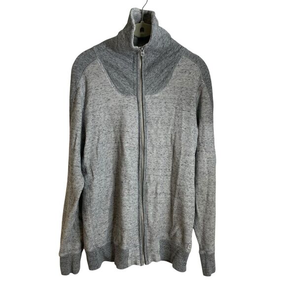 Diesel Industry Men's Full Zip Up Jacket Thermal Knit Long Sleeve Gray Melange M - Picture 1 of 13